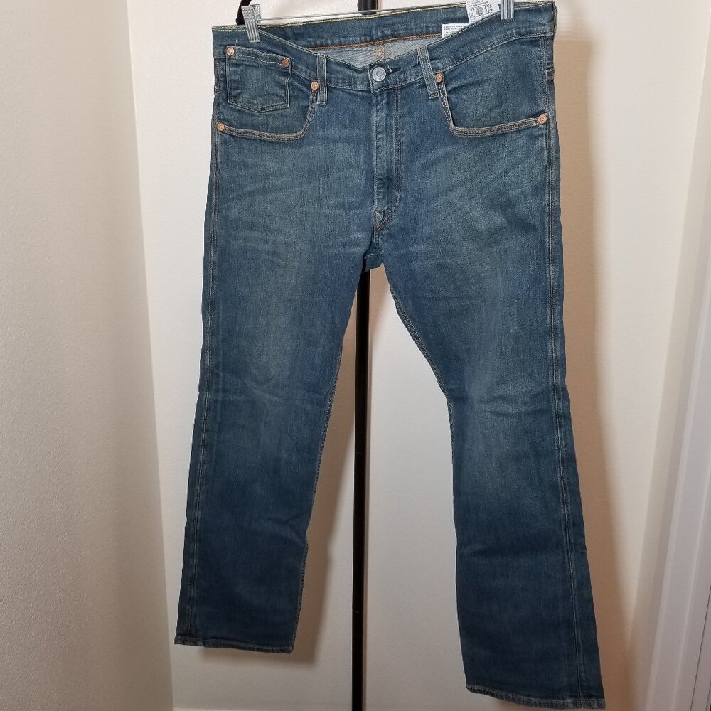 Levis Special Edition Mens 38x30 514 Straight Blue Jeans Beige Tab Retro Street